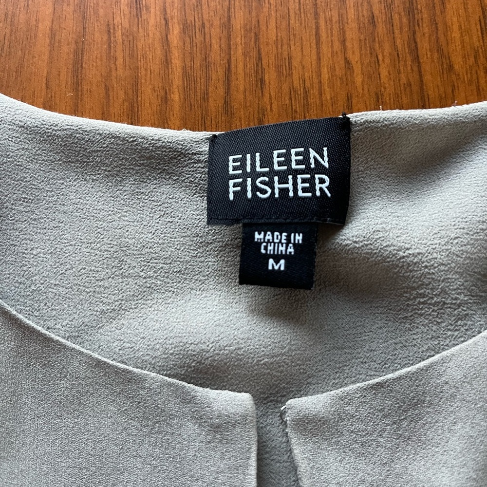 Eileen Fisher Soft Gray Blouse with Clasp